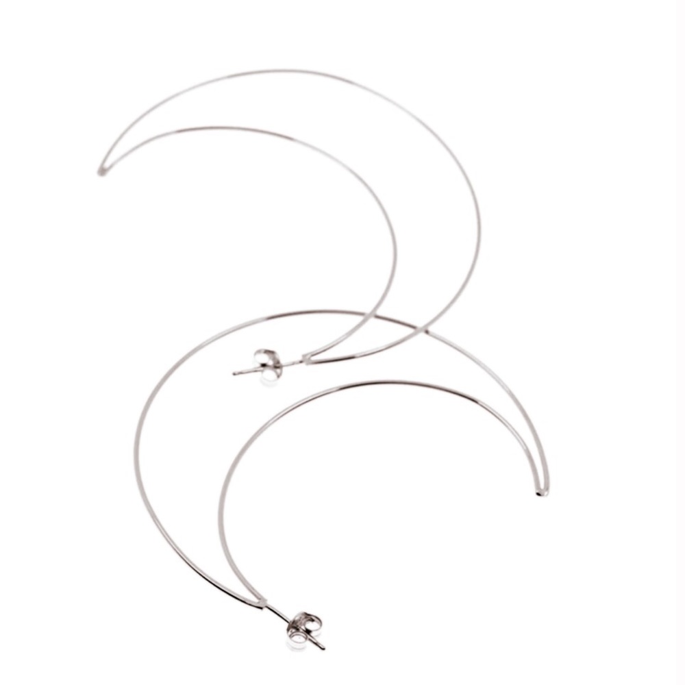 Moon Hoop Earrings